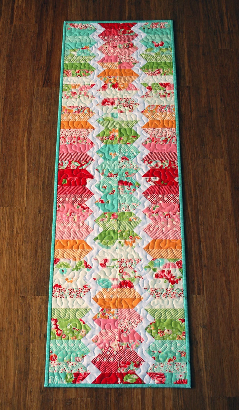 ZigZag Run Table Runner Quilt Pattern PDF Charm Square Friendly image 3
