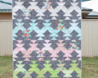 New Leaf - PDF Lap Quilt and Mini Quilt Pattern. Beginner friendly, Jelly Roll friendly