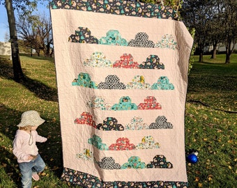 Cloudy Skies Quilt Pattern - PDF Download - Single Bed Size, Beginner Friendly