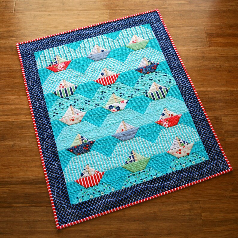 Sail Boat PDF Quilt Pattern Willoughby Bay Nautical Wall Hanging or Mini Quilt image 3