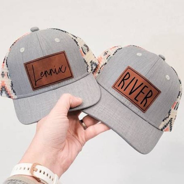 Gray aztec mesh trucker