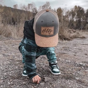 Cork patch on matching trucker hat