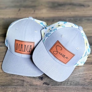 Yellow floral mesh name hat