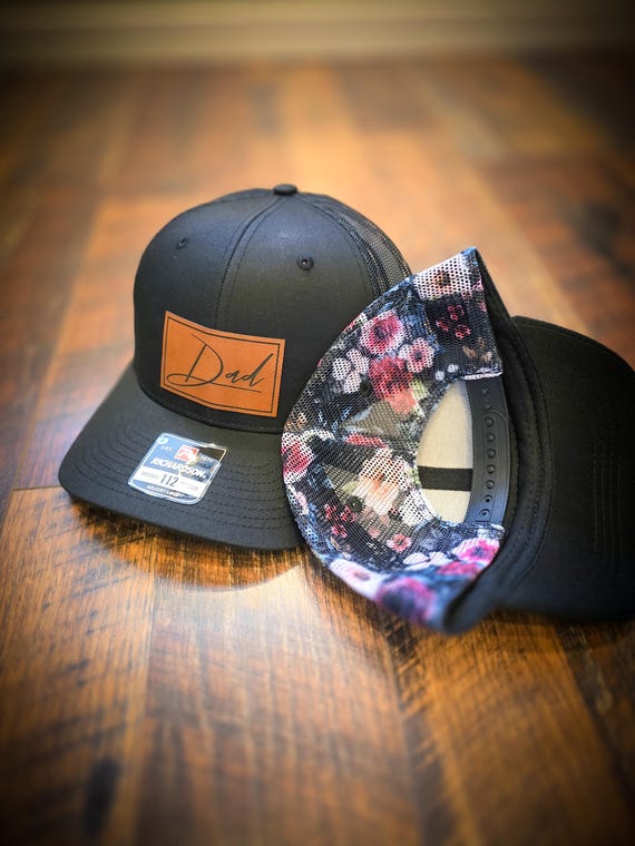 Black Floral Mesh Name Hat - Etsy display picture 2
