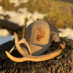 Elk Leather patch hat **ADULT**