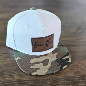 Mixed camo bill name hat