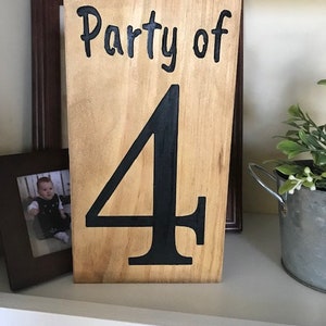 Party of 4 Sign, Party of 3 Sign, Party of 5 Sign, Party of 6 Sign, Party of 7 Sign, Signs of Zest