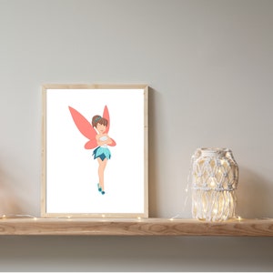 Cute Fairy Printable Digital Art Painting, Living Room Decor, Home Decor, High Quality Print, Printable Art