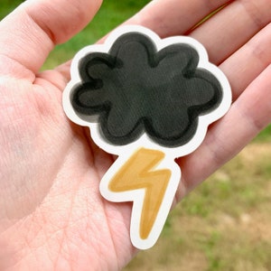 Adorable Thundercloud Sticker, Lightning Bolt Sticker, Cute Sticker, Laptop Decoration, Home Decor
