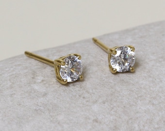 Ethical Flush Set Diamond or Moissanite Earrings