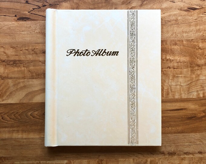 Vintage 60's 70's White and Gold Photo Album Scrapbook Etsy
