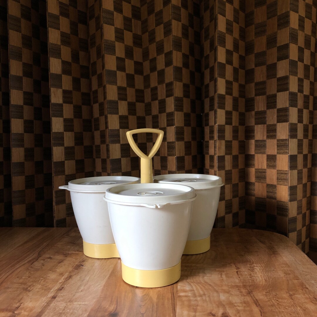 Vintage TUPPERWARE CONDIMENT CADDY With Lids Etsy