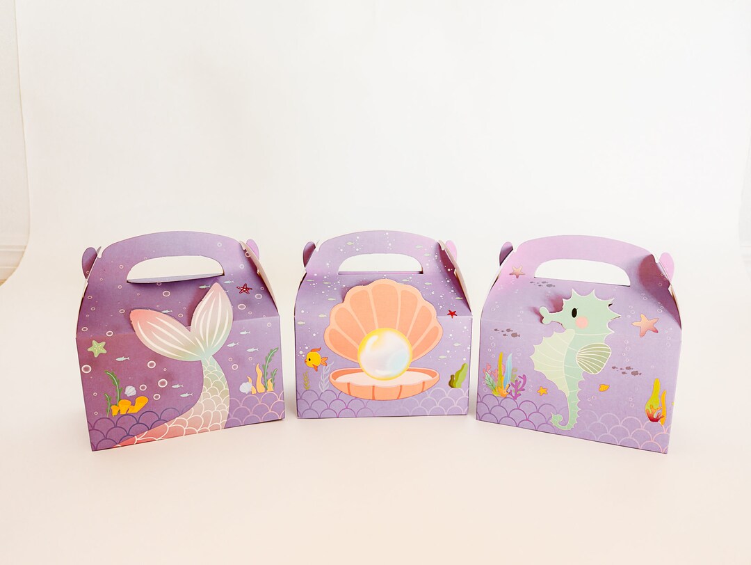 Mermaid Treat Boxes, Mermaid Party Favors Under the Sea Favor Boxes ...