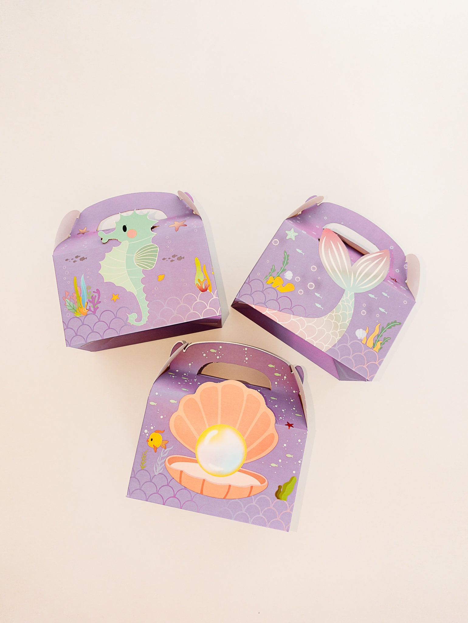 Mermaid Treat Boxes, Mermaid Party Favors Under the Sea Favor Boxes ...