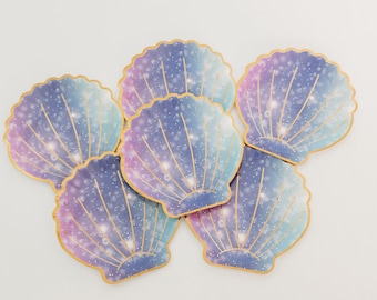 Mermaid plates Mermaid party plates  Under the Sea party plates Girl birthday Seashell shaped plates Purple Blue