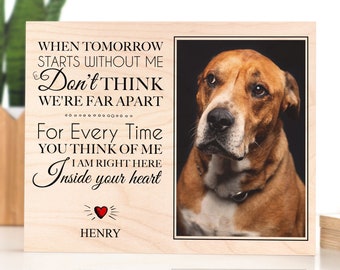 Pet Memorial Frame, Dog Memorial Gift, Loss Of Dog, Pet Loss, Pet Memorial Plaque, Pet Sympathy Gift Pet Memorial Gifts When Tomorrow Starts