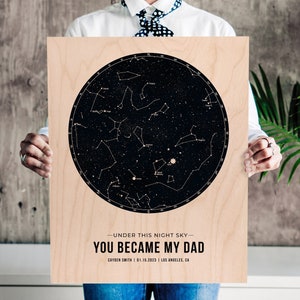 The Night You Became My Dad, Fathers Day Gift From Daughter Star Map Fathers Day Custom Gift Star Map On A Date Personalized Gifts For Daddy