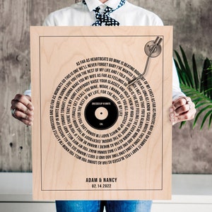 Song Lyrics Wall Art Valentines Gifts Wedding Song Lyrics Print, Vinyl Lyrics Poster, Our First Dance Song Lyrics Frame Engagement Gift