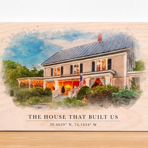 Realtor Gift For New House Custom Drawing Real Estate Closing Gifts New Home Print On Wood New Home Sign First Home Gift Housewarming Gift