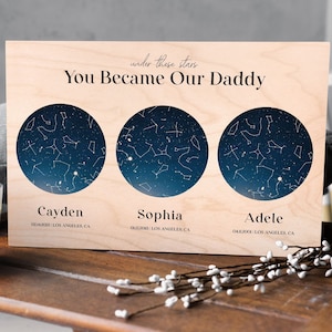 The Day You Became My Dad Fathers Day Gift From Kids - Night Sky Children Gift For Dad From Son From Daughter Personalized Dad Gifts