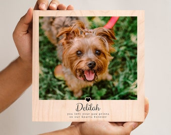 Pet Memorial Photo Frame In Memory Of Dog Cat Memorial Gift Pet Sympathy Loss Of Pet Personalized Pet Memorial Dog Loss Frames Print on Wood