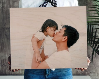 Personalized Fathers Day Gift For Dad, Picture Frame Daddy Gifts, Custom Gifts For Dad, Dad Photo Gift Picture Print On Wood Gifts for Him