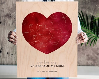 The Night You Became My Mom, Mothers Day Gift From Daughter, Star Map Mother’s Day Custom Gift Star Map On A Date Personalized Gifts For Mom