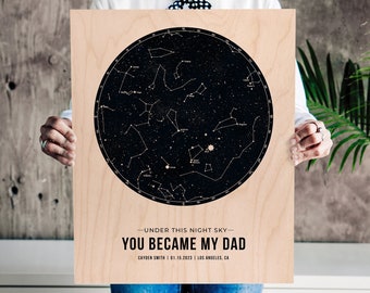 The Night You Became My Dad, Fathers Day Gift From Daughter Star Map Fathers Day Custom Gift Star Map On A Date Personalized Gifts For Daddy