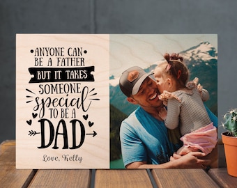 Personalized Fathers Day Gift Frame With Quote New Dad Gifts For Dad Fathers Day Gift From Baby Girl Custom Framed Photo Wood Daddy Gifts