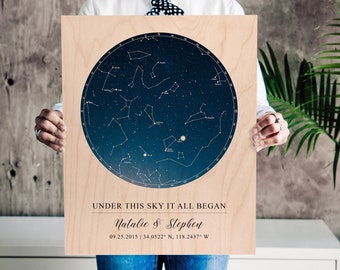 Custom Star Map Print, Star Map Anniversary Gift For Boyfriend, Personalized Night Sky Star Map Under These Stars Valentines Day Gift