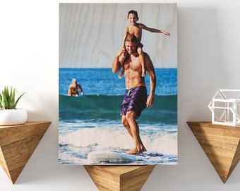 Dad Photo Gifts, Personalized Fathers Day, Photo On Wood, Father And Son Frames, Daddy And Son, Photo Frame, New Dad Gift, Daughter And Dad