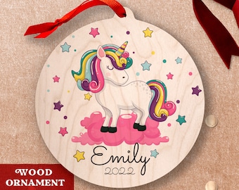 Personalized Unicorn Ornament With Name Baby Girl First Christmas Ornament - New Baby Ornament Girls - My First Christmas Ornament Girl