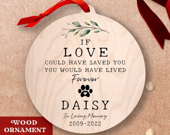 Personalized Pet Memorial Ornament - Pawprint Ornament Pet Loss Gift in Memory of Pet Sympathy Gift For Loss Of Pet Forever Loved Memorial