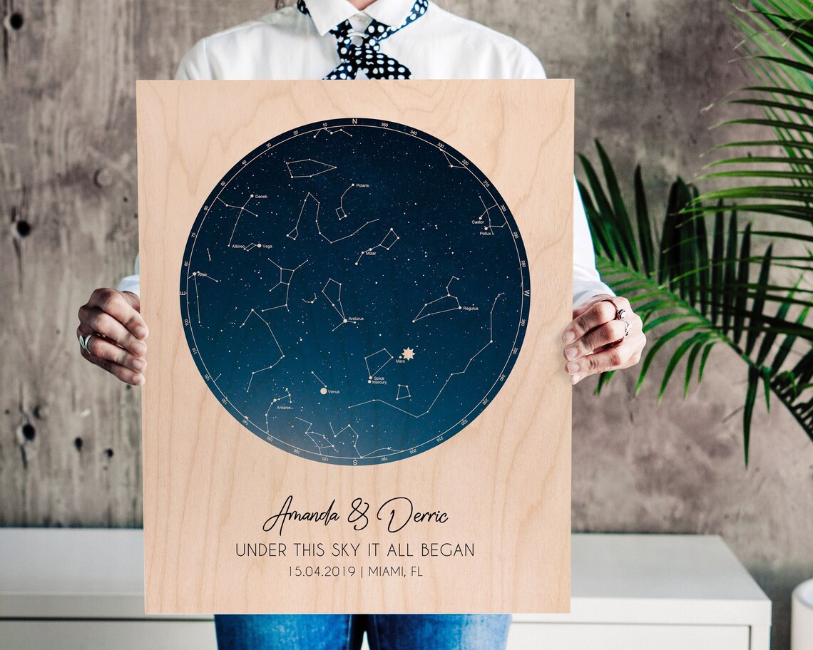Twinkle Map Custom Night Sky Star Map by Date Personalized Star Map on | Etsy