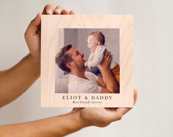 First Fathers Day Gift Photo Printed On Wood Dad Gifts From Daughter Fathers Day Gift New Dad Step Dad Fathers Day Gift From Son and Wife