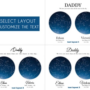Custom Star Map Dad Fathers Day Gift From Kids Personalized Gift For Dad Nigh Sky Print Gift For Dad From Daughter Son Daddy Constellation image 4