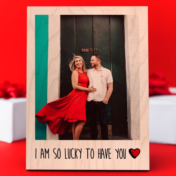 Picture Frame For Boyfriend Personalized, Photo On Wood | Anniversary Gifts For Girlfriend Or Wife Unique Valentines Gift For Him Mens Gifts