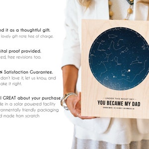 Custom Star Map Dad Fathers Day Gift From Kids Personalized Gift For Dad Nigh Sky Print Gift For Dad From Daughter Son Daddy Constellation image 7