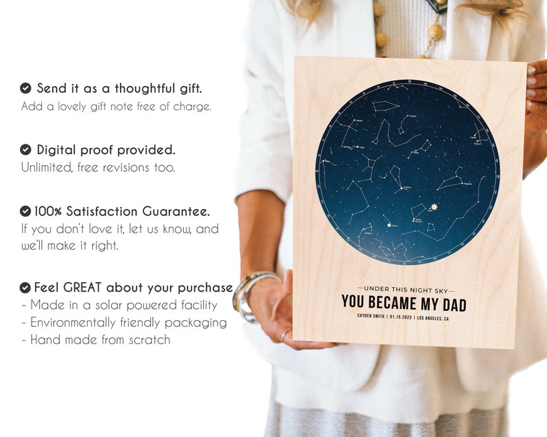 Custom Star Map Dad Fathers Day Gift From Kids Personalized Gift For Dad Nigh Sky Print Gift For Dad From Daughter Son Daddy Constellation image 7