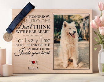 Pet Memorial Frame, Dog Memorial Gift, Loss Of Dog, Pet Loss, Pet Memorial Plaque, Pet Sympathy Gift Pet Memorial Gifts When Tomorrow Starts