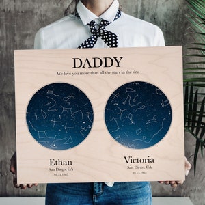 Custom Star Map Dad Fathers Day Gift From Kids Personalized Gift For Dad Nigh Sky Print Gift For Dad From Daughter Son Daddy Constellation image 8