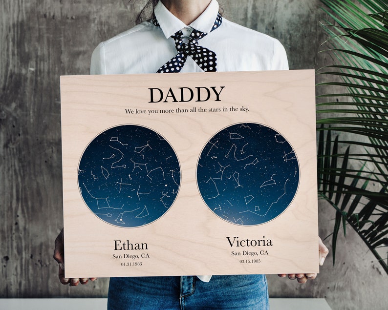 Custom Star Map Dad Fathers Day Gift From Kids Personalized Gift For Dad Nigh Sky Print Gift For Dad From Daughter Son Daddy Constellation image 8