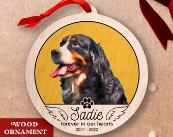 Personalized Pet Portrait Ornament - Pet Memorial Ornament With Photo - Pet Loss Gift Ornament With Dog Sympathy Gift Pet Loss Quotes