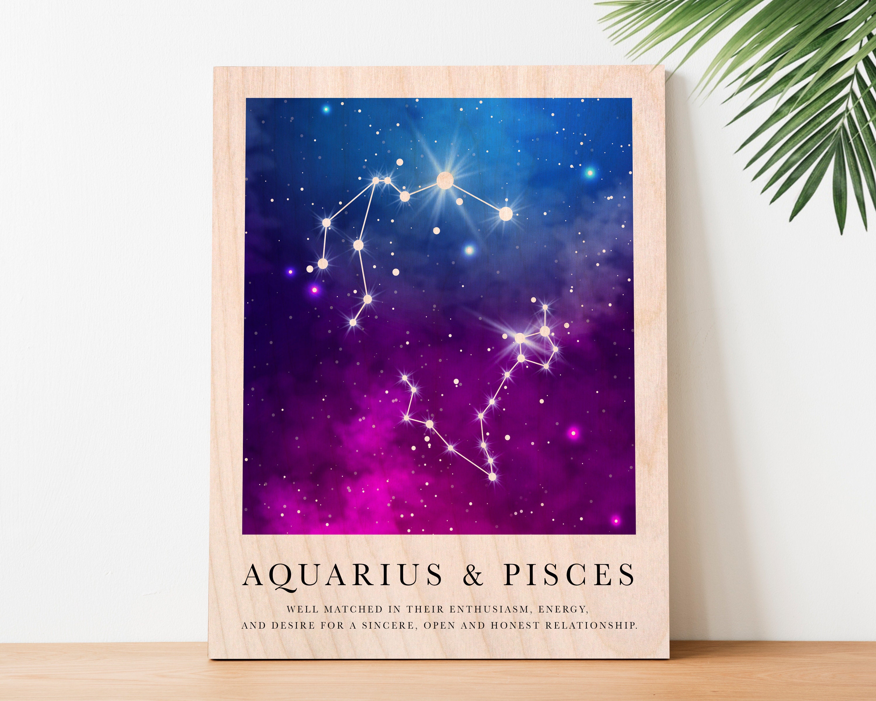 Personalized Astrology Gifts 2 Signs Zodiac Anniversary Gifts Etsy
