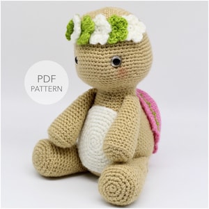 Crochet Amigurumi Tortoise PATTERN ONLY, Gloria, pdf Stuffed Animal Toy Pattern, English Only