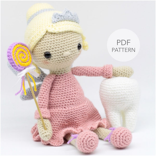 Crochet Amigurumi Tooth Fairy Doll PATTERN ONLY, Molly, pdf Stuffed Toy Pattern, English Only