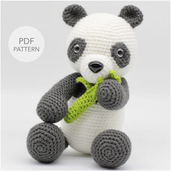 Crochet Amigurumi Panda, PATTERN ONLY, Boo the Panda, pdf Stuffed Animal Toy Pattern, English Only