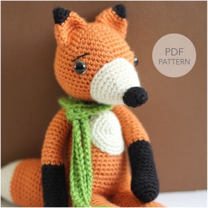 Cute Fox Amigurumi Crochet PATTERN ONLY, Finn McFox, pdf Amigurumi Stuffed Animal Toy Pattern, English Only image 1