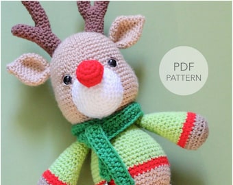 Crochet Amigurumi Reindeer PATTERN ONLY, Noel, Christmas Reindeer, pdf Stuffed Animal Toy Pattern, English Only