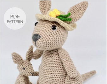 Crochet Kangaroo & Joey Amigurumi Pattern (PDF)